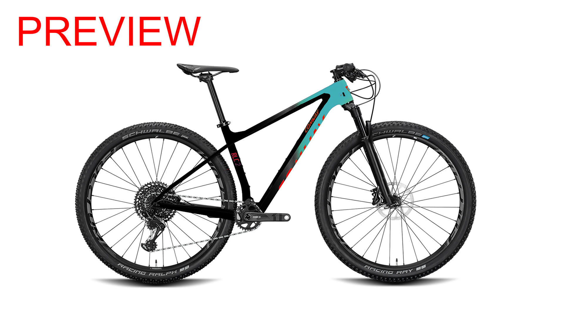 Hardtail 29 turquoise fade / red 12-Gang SHIMANO